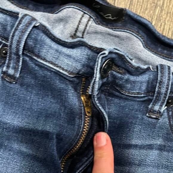 Kancan High Rise Ankle Skinny Jeans Denim Distressed Medium Wash Blue Size 28 - Picture 5 of 12